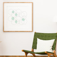 Mid Century Modern Minimalist Geometric Hexagons