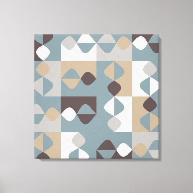 Mid Century Modern - Mint Chocolate Caramel Canvas Print (Front)