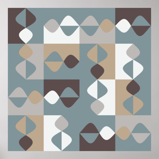 Mid Century Modern - Mint Chocolate Caramel Poster (Front)