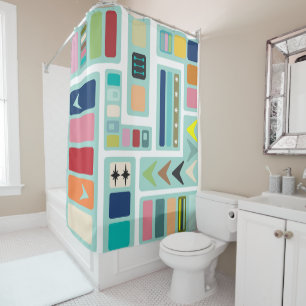 Mid-Century Modern Mix-up Shower Curtain