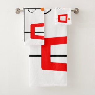 Mid Century Modern Mobile  Bath Towel Set