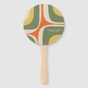 Mid Century Modern Modernist Retro Groove Hand Fan