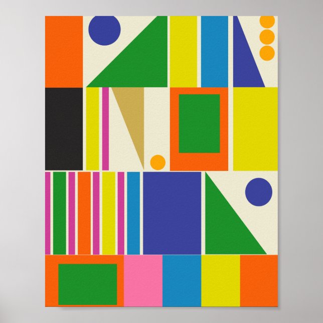 Mid Century Modern Modtastic Colourful Geometric Poster (Front)