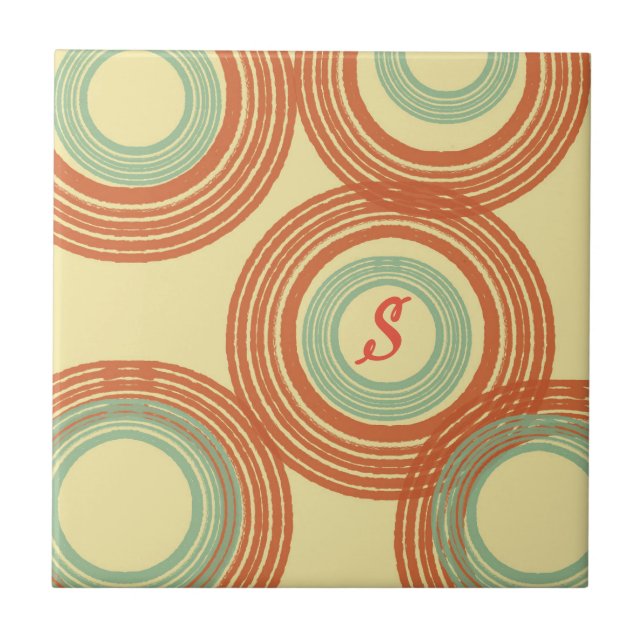 Mid Century Modern Monogram Tile (Front)