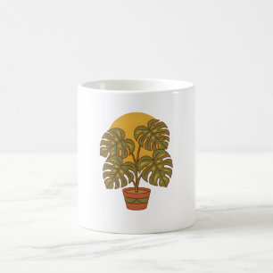 Mid Century Modern Monstera Leaf Plant Graphic Swe Coffee Mug