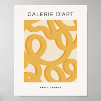 Mid Century Modern Mustard Yellow Brush Strokes