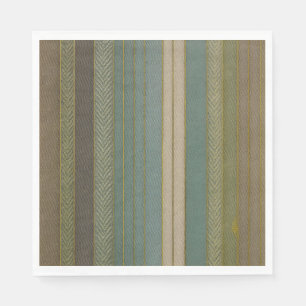 Mid Century Modern Muted Stripes Print Napkin