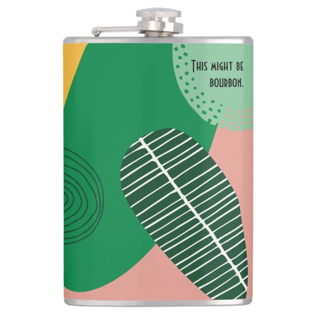 Mid Century Modern No 1 Pocket Flask (Front)