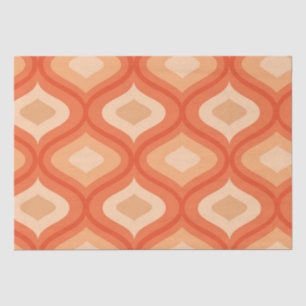 Mid Century Modern Ogee Orange and beige Tissue Paper