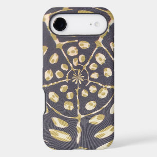 Mid-Century Modern Olive Green Polka Dot Radial