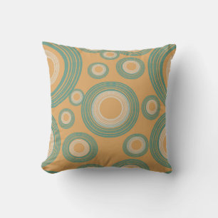 Mid Century Modern Orange  Circle  Cushion