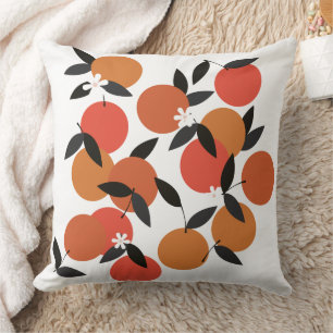 Mid Century Modern Orange Fruit Cushion