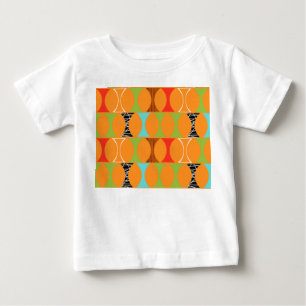 Mid Century Modern Orange Pattern Baby T-Shirt