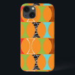 Mid Century Modern Orange Pattern iPad Air Case<br><div class="desc">Knock, knock. Who's there? Mid Century Modern Orange Pattern iPad Air Case! Hey, with a design this retro, you don't need a punch line. This perfectly mod pattern features a vibrant orange background and rows of an adorably kitschy shape in green, red, turquoise, black & white, and wood grain. The...</div>