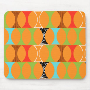 Mid Century Modern Orange Pattern Mousepad