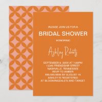 Mid-Century Modern Orange Sun Mod Bridal Shower
