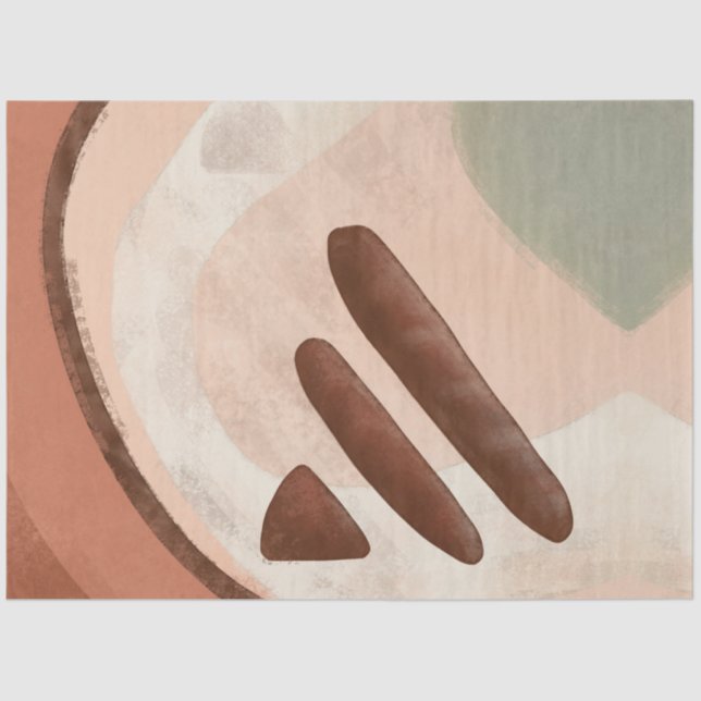 Mid Century Modern Organic Abstract Art Decoupage Tissue Paper (Front)