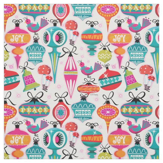 Mid-Century Modern Ornaments Christmas Fabric (Swatch)