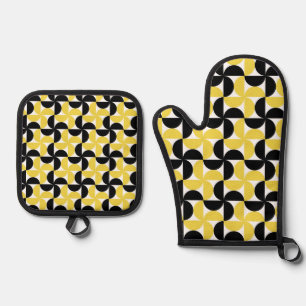 Mid Century Modern Oven Mitt & Pot Holder Set
