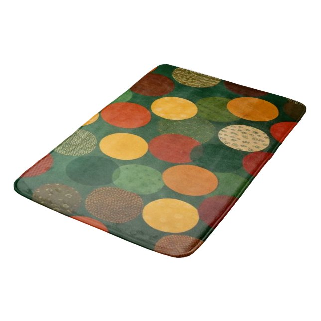 Mid-Century Modern Overlapping Circles Bath Mat (Angled)