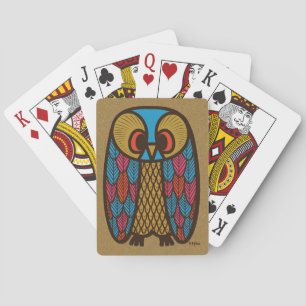 Mid Century Modern Owl 1 Playing Cards