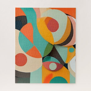 Mid Century Modern Painting, Various Colours Jigsaw Puzzle