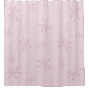 Mid Century Modern Pale Pink Shower Curtain