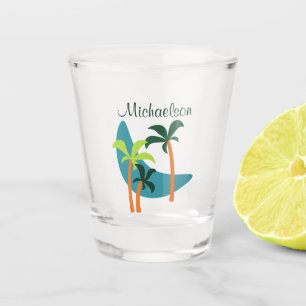 Mid Century Modern Palm Oasis Shot Glass
