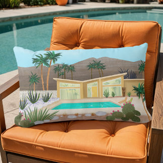 Mid Century Modern Palm Springs Pool House | Lumbar Cushion