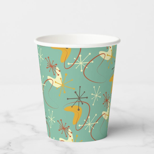 Mid-Century Modern Paper Cups – 1950s Atomic Party (Back)