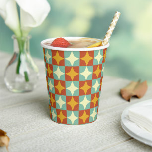 Mid-Century Modern Paper Cups – Retro Baby Shower 