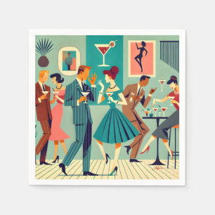 Mid Century Modern Party The Martini Dance Napkin