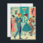 Mid Century Modern Party The Martini Dance Postcard<br><div class="desc">Welcome to my Mid Century Fantasy World! Designs in this store are born of growing up in a Mid Century home complete with Martini loving parents.  Break out the cocktails.  Merging fact with fantasy within Mid Century Modern,  Jazz,  Retro Futuristic,  Atomic and Space Age Designs.</div>