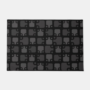 Mid Century Modern Pattern Black Doormat