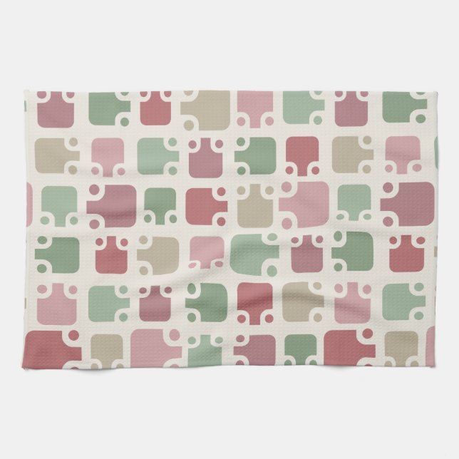 Mid Century Modern Pattern Christmas Tea Towel (Horizontal)