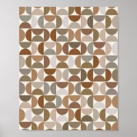Mid Century Modern Pattern Earth Tones Terracotta