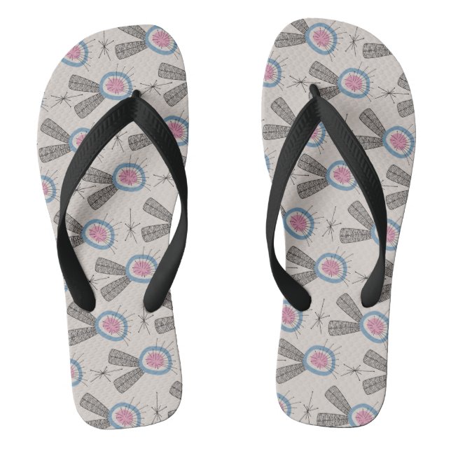 MID CENTURY MODERN Pattern Flip Flops (Footbed)