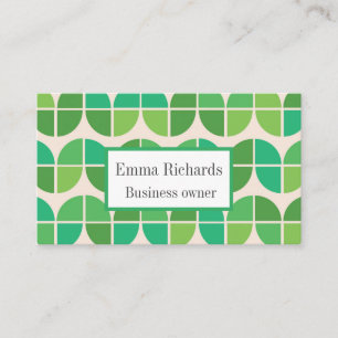 Mid Century Modern Pattern green custom Business Card