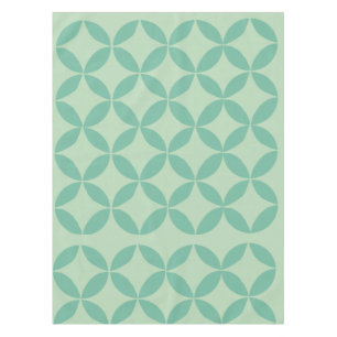 Mid Century Modern Pattern in Mint Green Art Tablecloth