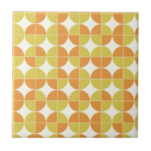 Mid Century Modern  Pattern in Orange and Yellow  Tile