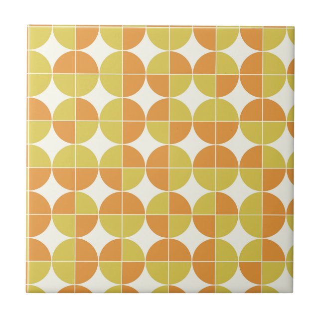 Mid Century Modern  Pattern in Orange and Yellow  Tile (Front)
