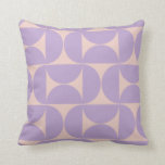 Mid Century Modern Pattern Lavender Cushion<br><div class="desc">Retro Mid Century Modern Pattern – Abstract Geometric Shapes – Minimalist Pattern in lavender / purple / lilac and beige.</div>