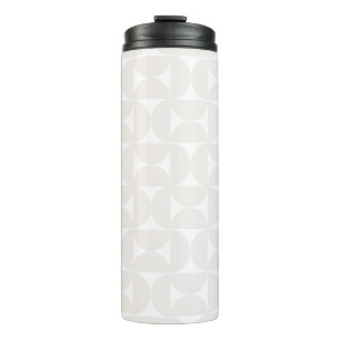 Mid Century Modern Pattern Pale Beige And White Thermal Tumbler