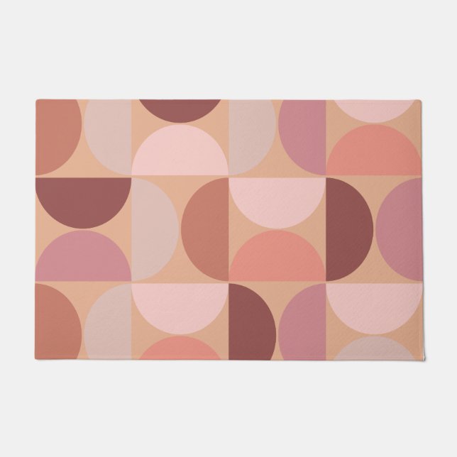 Mid Century Modern Pattern Peach Fuzz Doormat (Front)