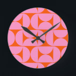 Mid Century Modern Pattern Preppy Pink And Orange<br><div class="desc">Retro Mid Century Modern Pattern – Abstract Geometric Shapes – Cute and Minimalist Pattern in pink and orange.</div>