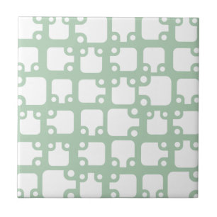 Mid Century Modern Pattern Sage Green 2 Tile