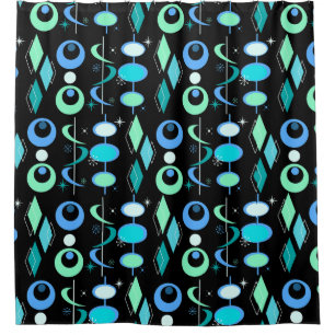 Mid Century Modern Pattern Shower Curtain