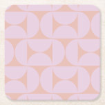 Mid Century Modern Pattern Soft Pastel Lilac Square Paper Coaster<br><div class="desc">Retro Mid Century Modern Pattern – Abstract Geometric Shapes – Minimalist Pattern in soft pastel lavender / purple / lilac and beige.</div>
