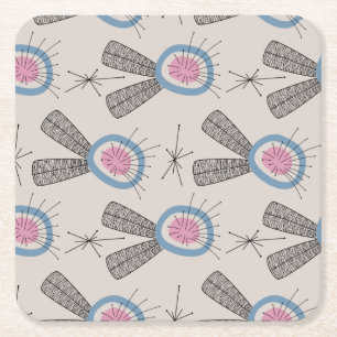MID CENTURY MODERN Pattern Square Paper Coaster
