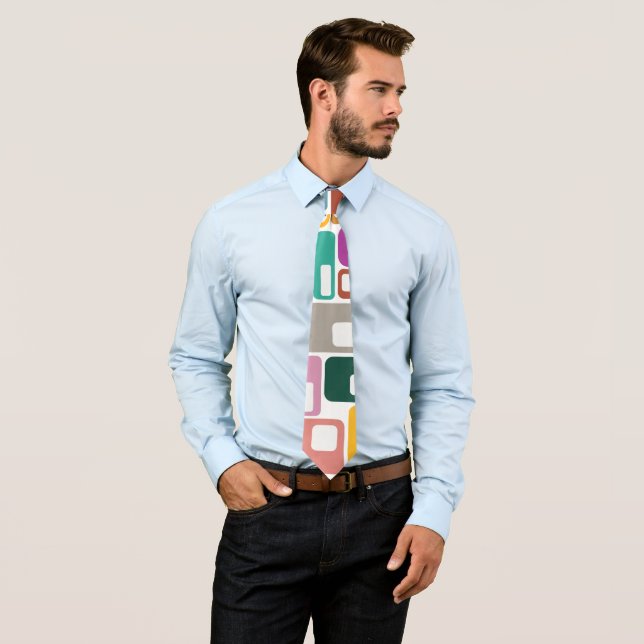 Mid-Century Modern Pattern Tie (In Situ)